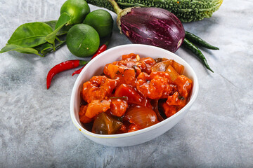 Canvas Print - Chinese cuisine - Prawn sweet and sour sauce