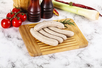 Sticker - Natural organic raw pork sausages