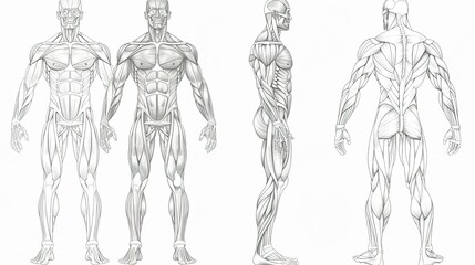 Wall Mural - muscular_system_drawing