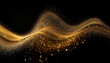 © Uuganbayar - Gold dust glitter sparkle wave texture on the black background. Shimmer texture.
