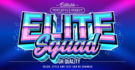 Wall Mural - Editable text style effect - Elite Squad text style theme.