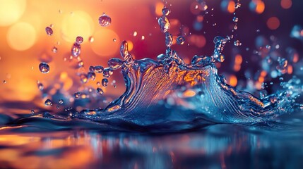 Canvas Print - Water splashing in a burst of purple and pink colors picture