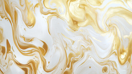 Metallic gold and white marbled paper background