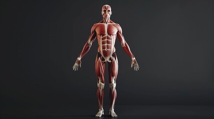 Wall Mural - muscular_system_anterior_labeled