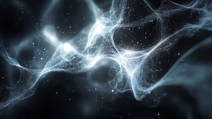 Aufkleber - Abstract Visualization of AI with Swirling Lines and Digital Particles
