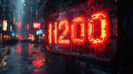 Poster - Digital Clock in the Rain.