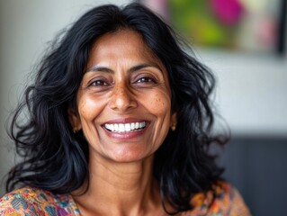 Smiling Woman with Dark Hair