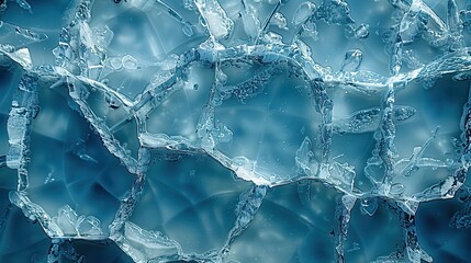 Aufkleber - Abstract Frozen Water with Air Bubbles and Cracks