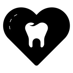 Wall Mural - dental care love icon