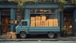 © BOJOShop - The moving van with boxe