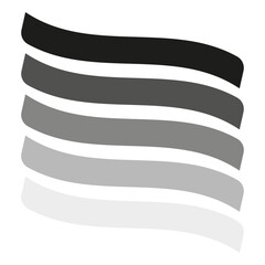 Poster - Monochromatic gradient wave pattern. Set of wavy lines in shades of gray. Vector illustration.