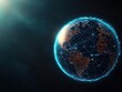 © Mind - A digital representation of Earth showcasing a network of connections and glowing elements against a dark cosmic background.