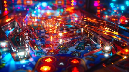 retro neon pinball machine