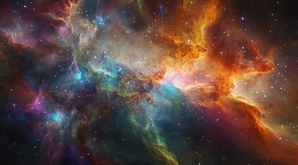 A breathtaking view featuring a stunning and colorful cosmic nebula that showcases the true beauty of the universe