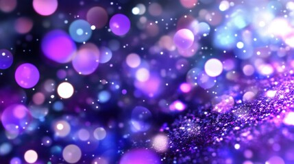 Poster - A mesmerizing background of purple bokeh lights sparkles softly, evoking a festive and creative atmosphere