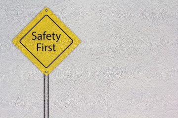 Safety sign on white background