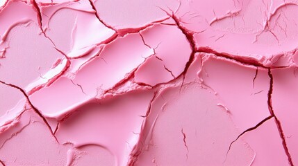 Aufkleber - A close-up view reveals a textured pink surface with deep cracks and visible patterns, highlighting its unique beauty