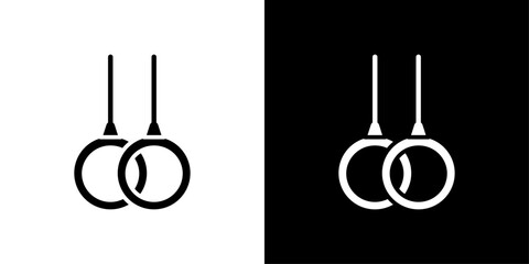 Wall Mural - Gymnastic ring icon Thin line illustration set