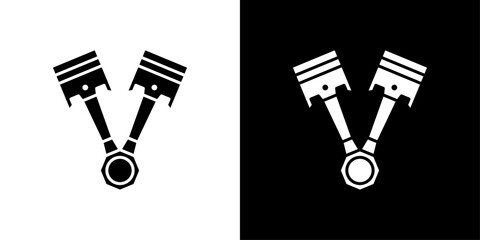Poster - piston icon Thin line illustration set