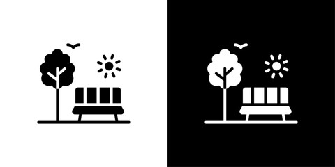 Park Icon Thin line illustration set