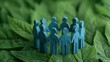 © Intelligent Horizons - Silhouetted figures standing together in a lush green environment representing employee engagement team building and workforce unity within an organization or corporate setting