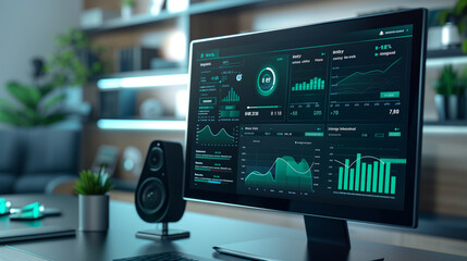 Canvas Print - a modern online banking interface featuring a user-friendly dashboard with various financial transac