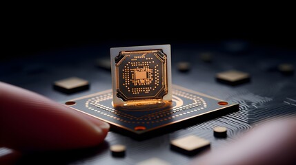 AI chip micro effect UHD Wallpaper