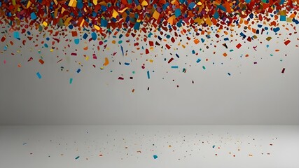 Wall Mural - a colorful background with confetti on a white background and a colorful confetti in the image Generative AI