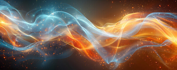 Wall Mural - Abstract waves of light and color creating a dynamic visual effect.