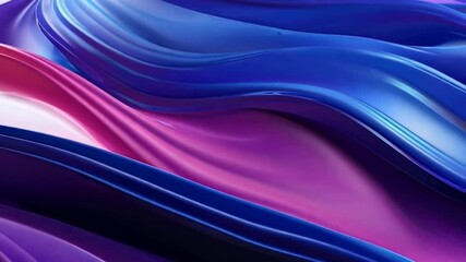 Wall Mural - Abstract 3D waves with purple and blue highlights,