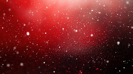 Wall Mural - Crimson Snowfall: A vibrant red and black abstract background with a flurry of delicate white snowflakes, perfect for festive designs. 