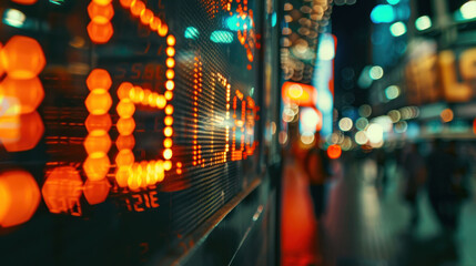 Aufkleber - Financial Market Ticker Symbols Displayed on Digital Board - Investment and Trading Concept
