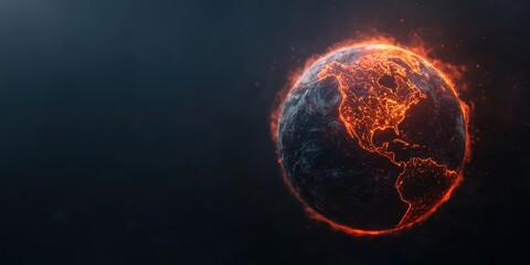 burning earth, climate change concept.