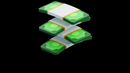 Aufkleber - 3D Animation of 4 Irregular Money Arrangement | Alpha Channel
