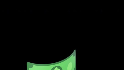 Aufkleber - 3D Animation of Falling Money | Alpha Channel