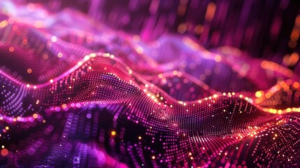 Wonderful motion waving dots texture with glowing