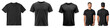 © Studios - Black T-Shirt Mockup - Front, Back, and on Model for Easy Design Placement