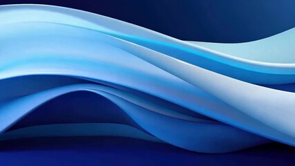 Wall Mural - Minimalist 3D abstract business background, blue tones, elegant curves