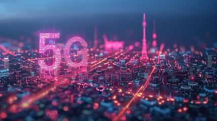 Poster - Wonderful Concept of future technology 5G network wireless systems and internet of things