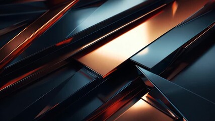 Wall Mural - Abstract metallic textures with reflective surfaces, sleek and modern,