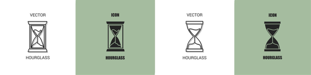 Canvas Print - Hourglass icon line. Hourglass vector illustration.