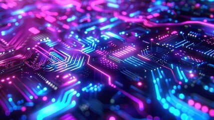 Poster - Spectacular Abstract circuit board futuristic technology processing background