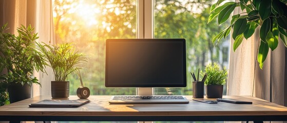 Fototapete - Office desk setup