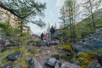 Canvas Print - hiking in the mountains