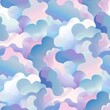 © fahmy - Seamless pattern of abstract clouds in soft gradients
