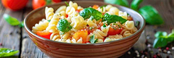 Canvas Print - Classic pasta salad served in a bowl