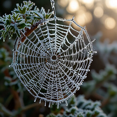 spider web with dew