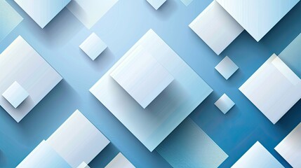 Abstract blue geometric background vector presentation design with white squares and sharp corners in a light blue color for a business poster,