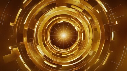 Wall Mural - abstract golden background of tunnel