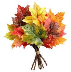 Wall Mural - Autumn leaves bouquet isolated on transparent background